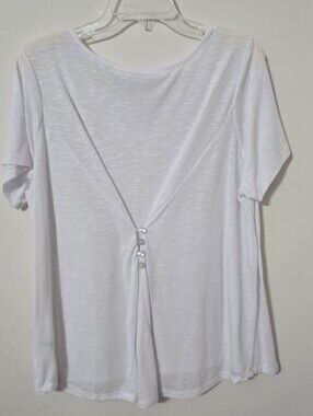 Cato Woman White Top - Classic Crew Neck